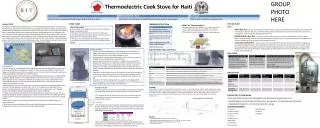 Thermoelectric Cook Stove for Haiti