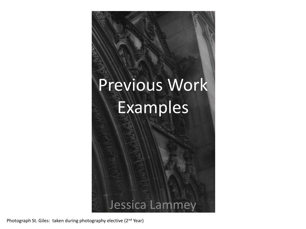 PPT - Previous Work Examples PowerPoint Presentation, free download ...