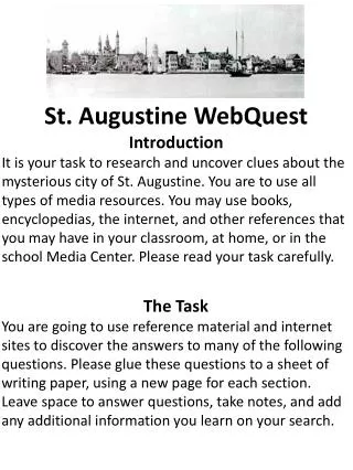 St. Augustine WebQuest Introduction