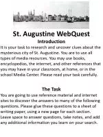 St. Augustine WebQuest Introduction - slide 1