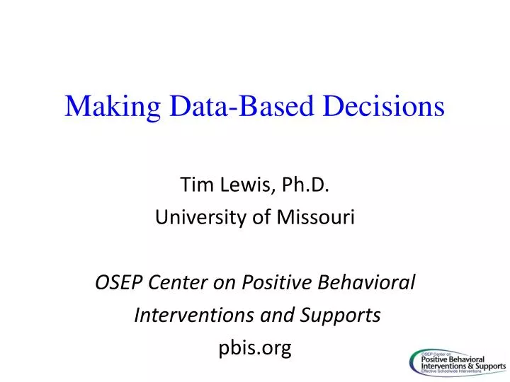 making data based decisions