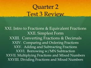 Quarter 2 Test 3 Review