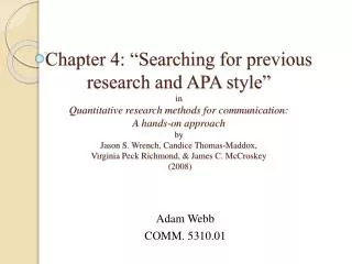 Adam Webb COMM. 5310.01