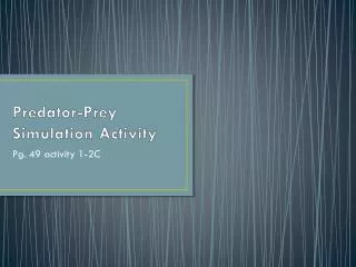 Predator-Prey Simulation Activity