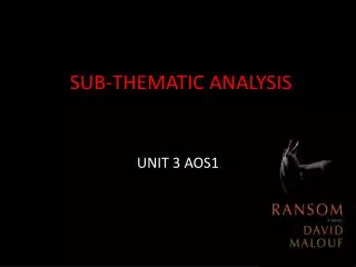 SUB-THEMATIC ANALYSIS