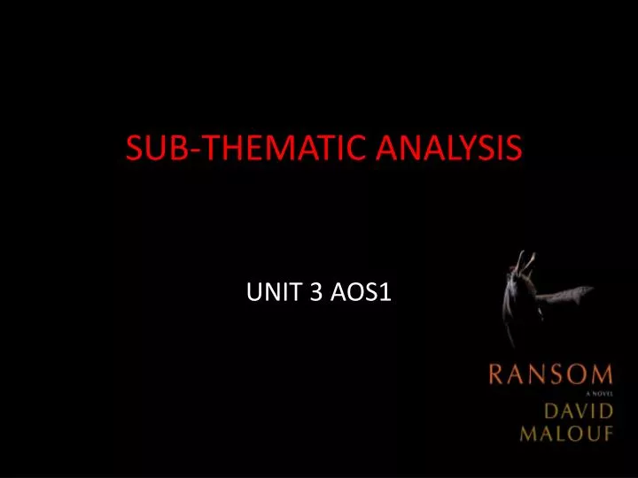 sub thematic analysis