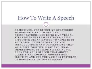 How To Write A Speech