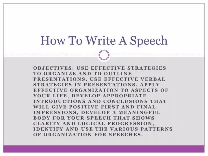 how to write a speech