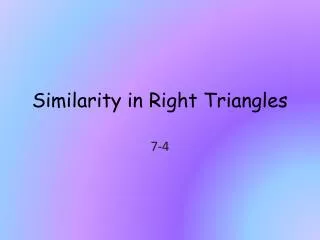 similarity in right triangles