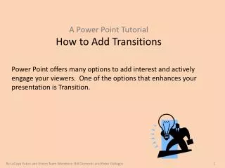 A Power Point Tutorial How to Add Transitions
