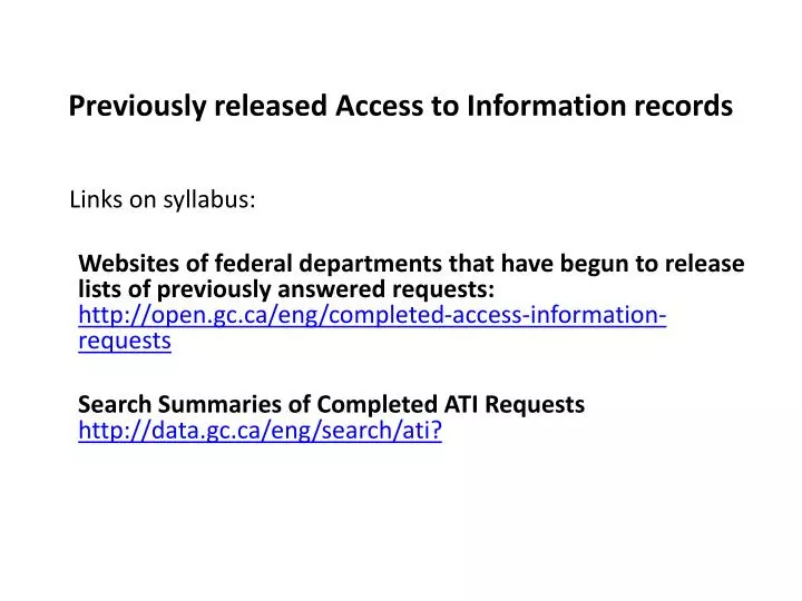 previously released access to information records
