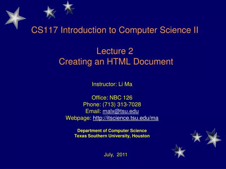 cs117 introduction to computer science ii lecture 2 creating an html document