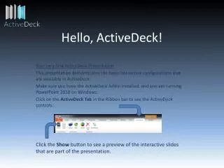 Hello, ActiveDeck!