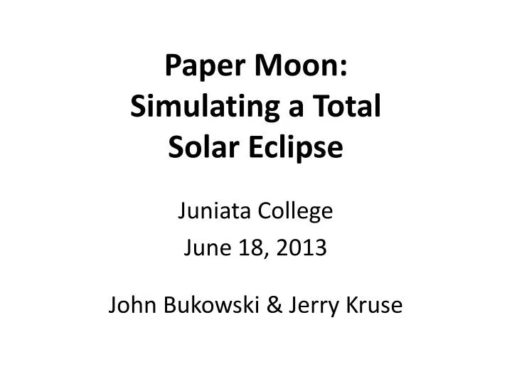 paper moon simulating a total solar eclipse