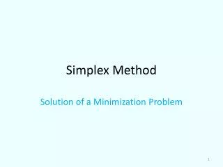 Simplex Method