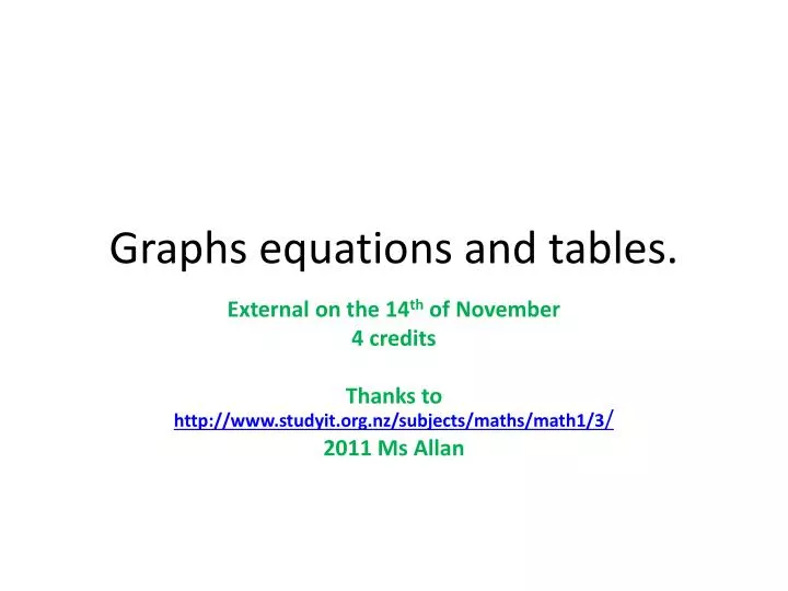 graphs equations and tables