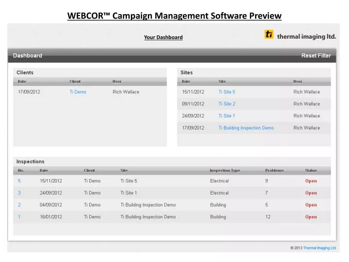 webcor campaign management software preview