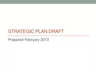 Strategic plan DRAFT