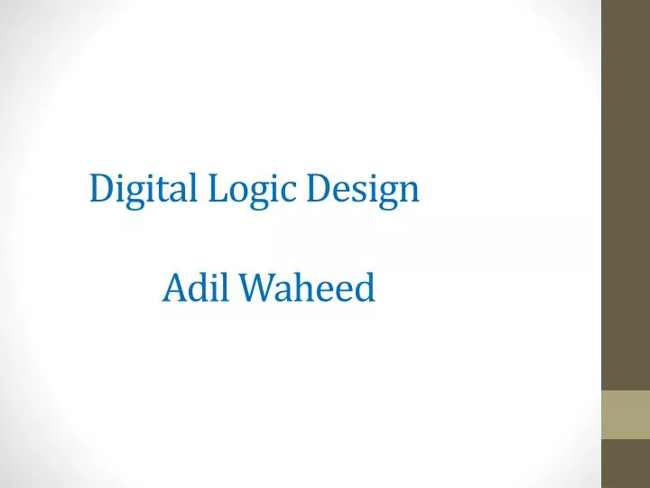 digital logic design adil waheed