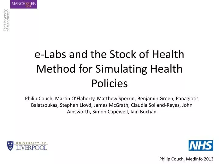 e labs and the stock of health method for simulating health policies
