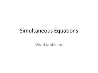 Simultaneous Equations