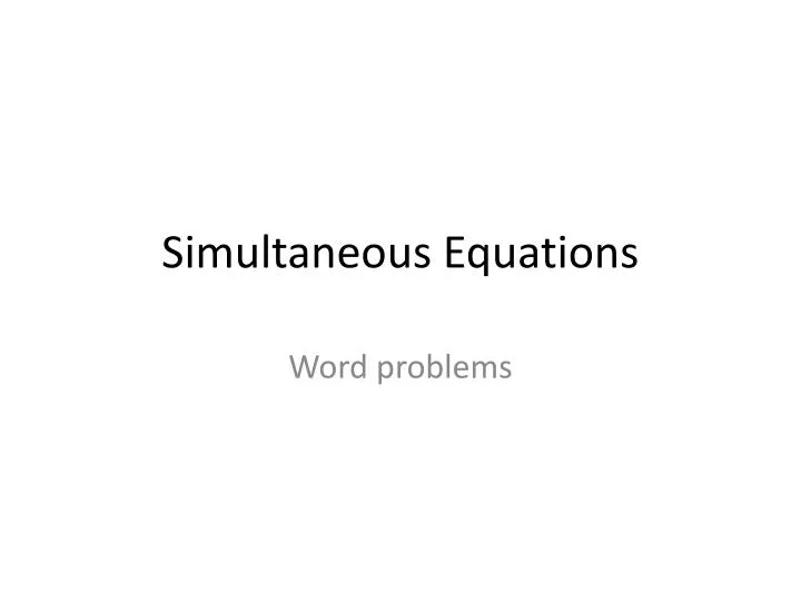 simultaneous equations