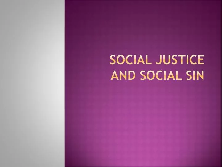 social justice and social sin