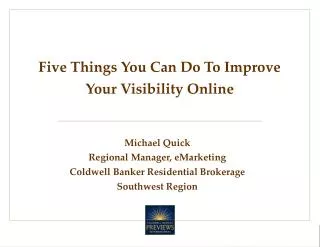 Five Things You Can Do To Improve Your Visibility Online