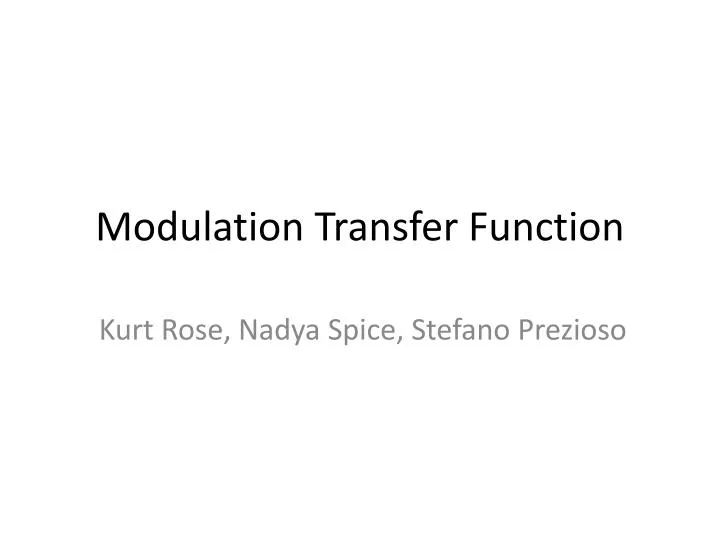 modulation transfer function