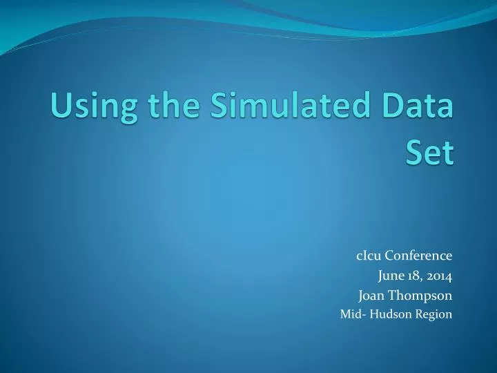 using the simulated data set