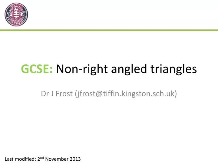 gcse non right angled triangles