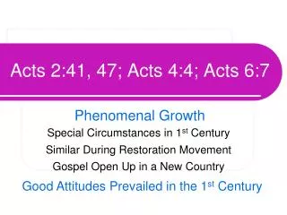 Acts 2:41, 47; Acts 4:4; Acts 6:7