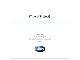 (Title of Project)