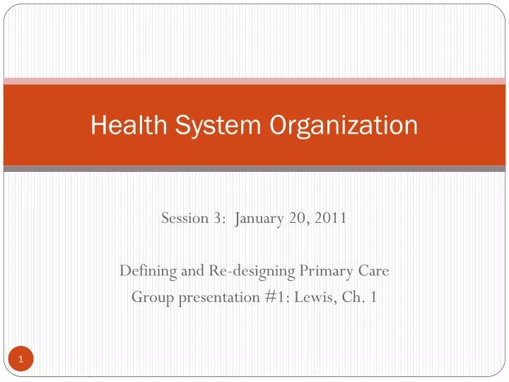 health system organization