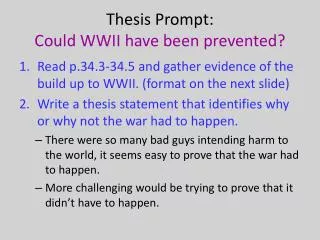 thesis prompt could wwii have been prevented