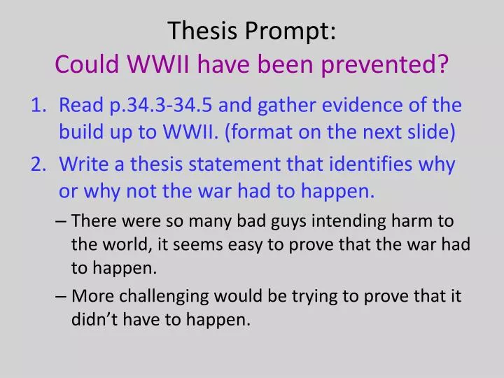 thesis prompt could wwii have been prevented
