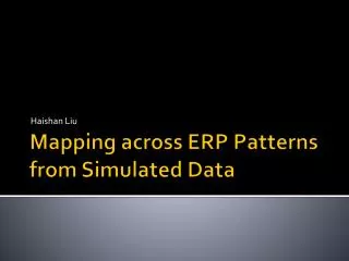 Mapping across ERP Patterns from Simulated Data