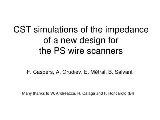 CST simulations of the impedance of a new design for the PS wire scanners