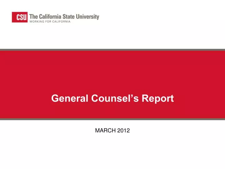 general counsel s report