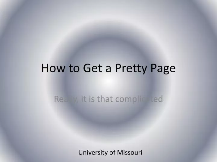 how to get a pretty page