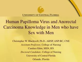 Human Papilloma Virus and Anorectal Carcinoma Knowledge in Men who have Sex with Men