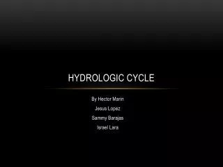 hydrologic cycle