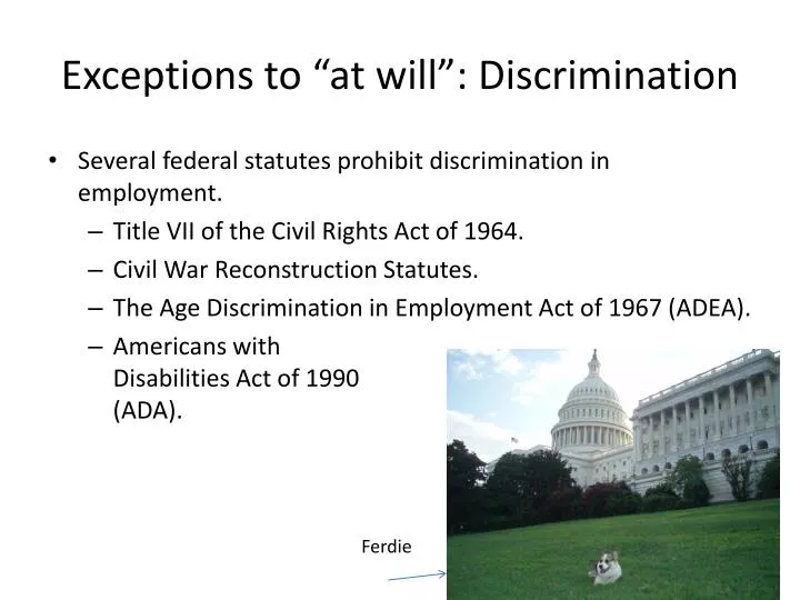exceptions to at will discrimination