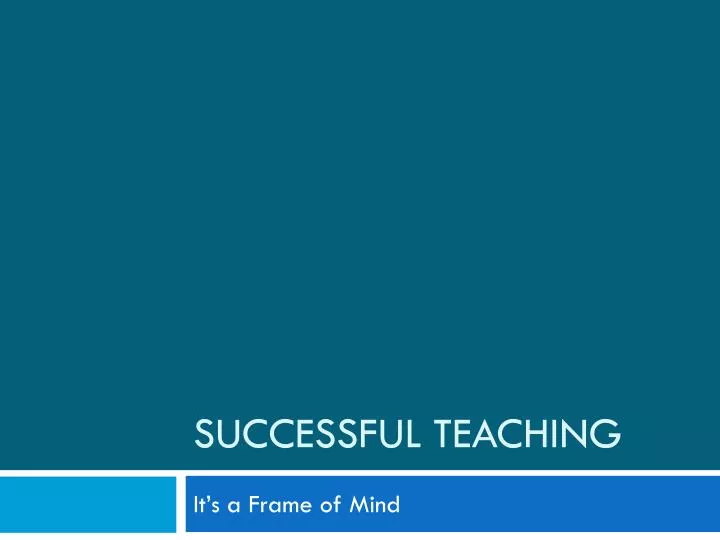 successful teaching