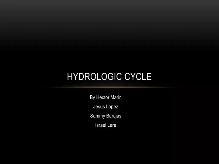 hydrologic cycle