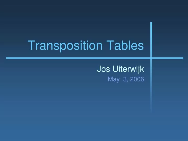 transposition tables