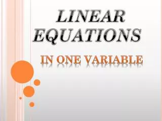 LINEAR EQUATIONS