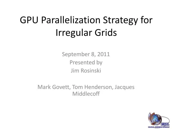 gpu parallelization strategy for irregular grids