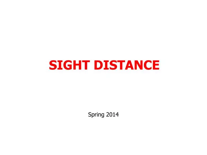 sight distance