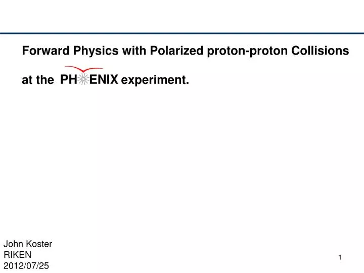forward physics with polarized proton proton collisions at the experiment